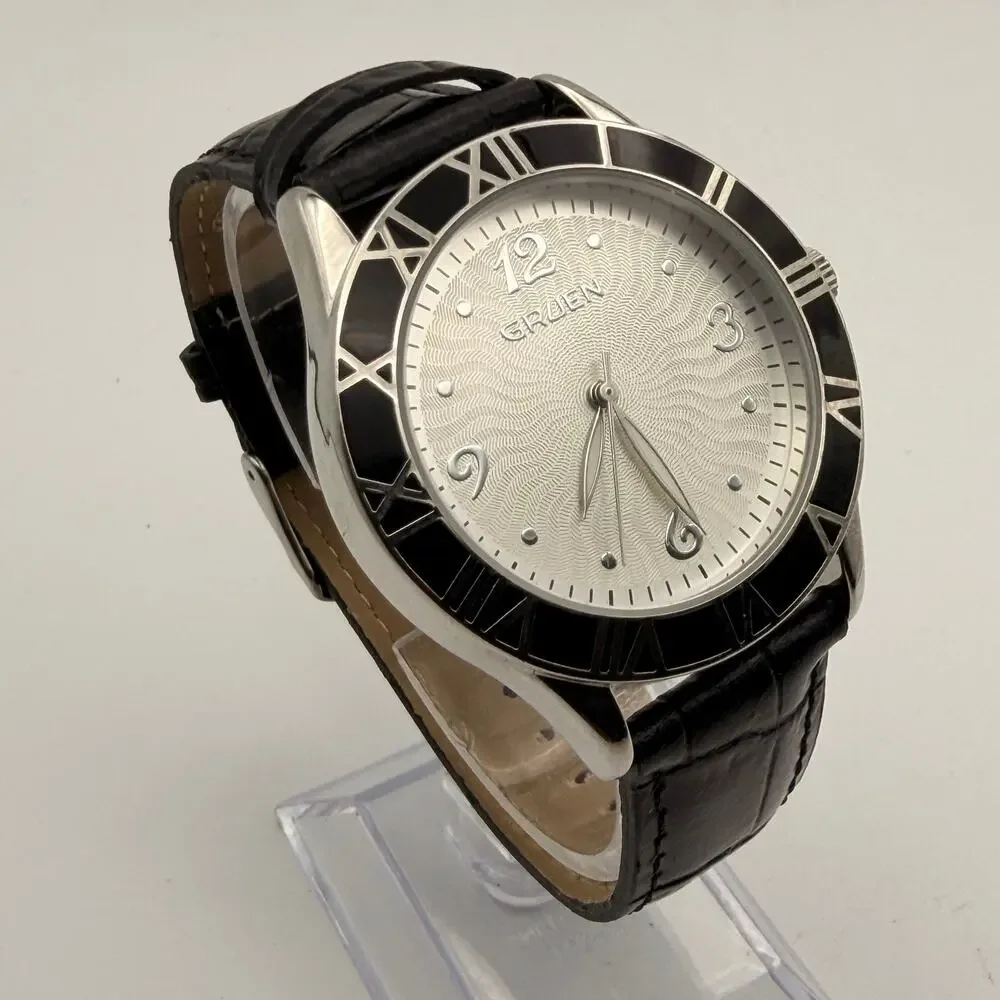 Elegant Gruen Piping Rock Style Art Deco Watch Working New Battery